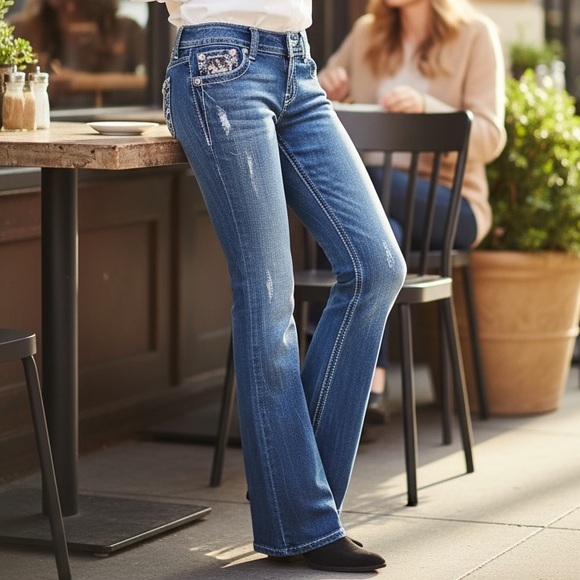 Miss Me Jeans Sequins Bling Y2K 2000's Bootcut Size 28 Size 6 - Picture 10 of 10